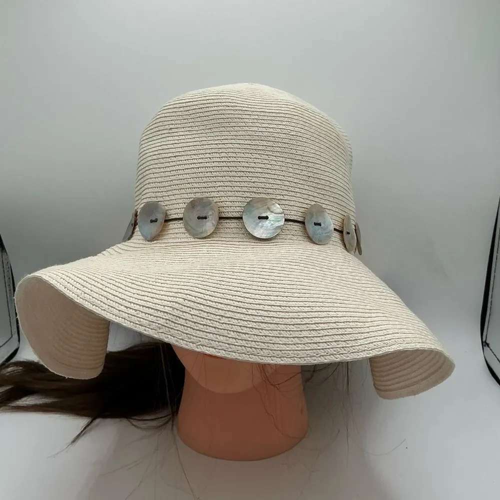 Flora Bella Sun Hat with Shell Accents